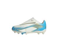 adidas Unisex niños F50 Messi Club Velcro Firm Ground/Multi Ground Football Boots Kids Shoes, Ivory/Semi Blue Burst/Icey Blue, 31 1/2 EU