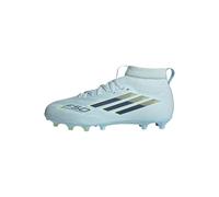 adidas Unisex niños F50 SPARKFUSION League Mid Cut Firm Ground/Artificial Ground Football Boots Kids, Almost Blue/Dusky Petrol/hi-Res Yellow, 30 1/2 EU