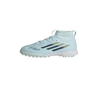 adidas Unisex niños F50 SPARKFUSION League Mid Cut Turf Football Shoes Kids, Almost Blue/Dusky Petrol/hi-Res Yellow, 30 1/2 EU