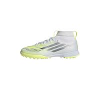 adidas Unisex niños F50 SPARKFUSION League Mid Cut Turf Football Shoes Kids, FTWR White/Iron Met./hi-Res Yellow, 36 EU