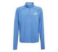 adidas Unisex niños Goto PZ 1/4 Zip Longsleeve tee, Bright Cyan/Team Royal Blue/Reflective Silver, 9-10 Years