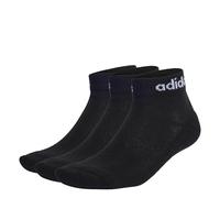 adidas Unisex niños Linear Ankle Cushioned Socks 3 Pairs, Black / White, 7-8 Years