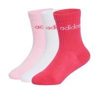 adidas Unisex niños Linear Kids Crew 3 Pairs Per Pack Socks Socks, white/clear pink/power pink, 5-6 Years
