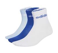 adidas Unisex niños LINEAR KIDS CREW 3 PAIRS PER PACK SOCKS, white/glow blue/team royal blue, 5-6 Years