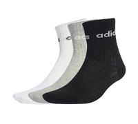adidas Unisex niños LINEAR KIDS CREW 3 PAIRS PER PACK SOCKS, white/medium grey heather/black, 3-4 Years