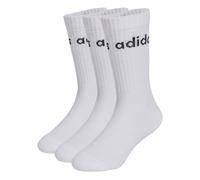 adidas Unisex niños Linear Kids Crew 3 Pairs Per Pack Socks, white/white/white, 3-4 Years