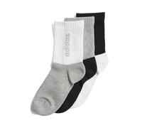 adidas Unisex niños LINEAR KIDS CREW SOCKS 3PP, black/white/medium grey heather, 4-5 Years