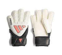 adidas Unisex niños Predator Match Fingersave Junior Goalkeeper Glove Gloves, White/Black/Solar Turbo, 4.5