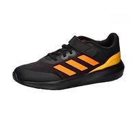 adidas Unisex niños RunFalcon 3.0 Elastic Lace Top Strap Shoes, core black/screaming orange/solar gold, 32 EU