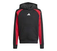 Adidas Unisex niños Seasonal Essentials Colorblock Fleece Hoodie, Black/Pure Ruby/White, 7-8 Years