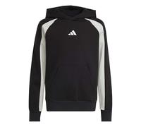 adidas Unisex niños Seasonal Essentials Colorblock Fleece Hoodie, Black/Wonder Silver/White, 13-14 Years