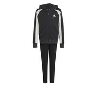 adidas Unisex niños Seasonal Essentials Colorblock Fleece Tracksuit, Black/Wonder Silver/White, 11-12 Years