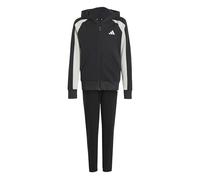 adidas Unisex niños SEASONAL ESSENTIALS COLORBLOCK FLEECE TRACKSUIT, black/wonder silver/white, 7-8 Years