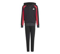 adidas Unisex niños SEASONAL ESSENTIALS COLORBLOCK TRACKSUIT, black/pure ruby/white, 9-10 Years