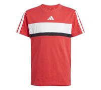 adidas Unisex niños Seasonal Essentials Tiberio 3 Stripes Shirt, Pure Ruby/White, 9-10 Years