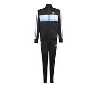 adidas Unisex niños SEASONAL ESSENTIALS TIBERIO 3 STRIPES TRICOT TRACKSUIT, black/glow blue/blue fusion/white, 9-10 Years