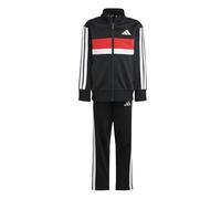 adidas Unisex niños SEASONAL ESSENTIALS TIBERIO 3 STRIPES TRICOT TRACKSUIT, black/white/pure ruby, 5-6 Years
