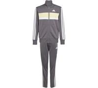 adidas Unisex niños SEASONAL ESSENTIALS TIBERIO 3 STRIPES TRICOT TRACKSUIT, grey strata/white/powder yellow, 13-14 Years