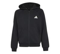 adidas Unisex niños Seasonals Collegiate Typography Full Zip Hoody Junior Sweatshirt, Black/White, 11-12 Years