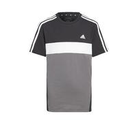 adidas Unisex niños Tiberio 3-Stripes Colorblock Cotton tee Kids, Black/Grey Five/White, 15-16 Years