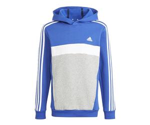 Adidas Unisex niños Tiberio 3-Stripes Colorblock Fleece Hoodie Kids, Semi Lucid Blue/White/Medium Grey Heather, 7-8 Years