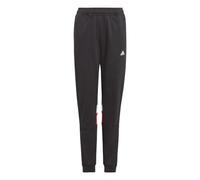Adidas Unisex niños Tiberio 3-Stripes Colorblock Fleece Pants Kids, Black/Better Scarlet/White, 11-12 Years
