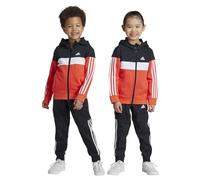 adidas Unisex niños Tiberio 3-Stripes Colorblock Fleece Track Suit Kids, black/bright red/white, 15-16 Years