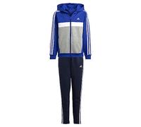 adidas Unisex niños Tiberio 3-Stripes Colorblock Fleece Track Suit Kids, semi lucid blue/white/medium grey heather, 15-16 Years