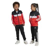 adidas Unisex niños Tiberio 3-Stripes Colorblock Shiny Track Suit Kids, black/bright red/white, 5-6 Years