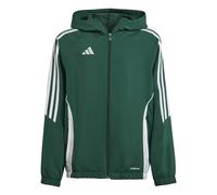 adidas Unisex niños Tiro24 Windbreaker Kids Coat, team dark green/white, 15-16 Years