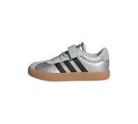 adidas Unisex niños VL Court 3.0 Hook and Loop Shoes Kids, Silver Met./Core Black/LGH Solid Grey, 31 EU