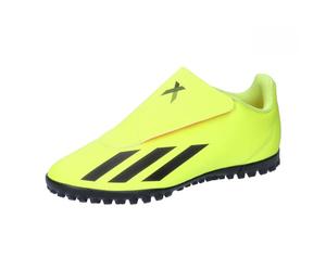 Adidas Unisex niños X Crazyfast Club Hook-and-Loop Turf Boots, Team Solar Yellow 2/Core Black/Solar Red, 33 1/2 EU