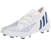 adidas Unisex Predator Edge.2 Firm Ground Soccer Shoe, White/Blue/White, 11.5 US Men