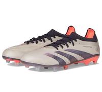 adidas Unisex Predator Pro Firm Ground Sneaker, Platin Metallic/Aurora Black/Turbo, 13 US Men