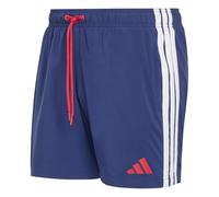 adidas Uomo 3 Stripes Swim Shorts 5 Inch, Dark Blue/Pure Ruby, L
