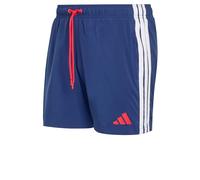 adidas Uomo 3 Stripes Swim Shorts 5 Inch, Dark Blue/Pure Ruby, XXL