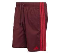 adidas Uomo 3 Stripes Swim Shorts 8 Inch, Shadow Red/Better Scarlet, L