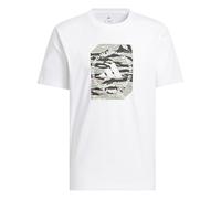 adidas Uomo Camo Shape Graphic T-Shirt, White/Wonder Alumina, XL