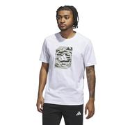 adidas Uomo Camo Shape Graphic T-Shirt, White/Wonder Alumina, XXL