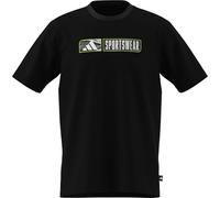 adidas Uomo Climacool Camo Linear Graphic T-Shirt, Black, XS