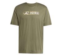 adidas Uomo Climacool Camo Linear Graphic T-Shirt, Olive strata, XS