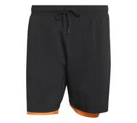 adidas Uomo Club Tennis Climacool 2IN1 Shorts, Black/Pure Orange, L