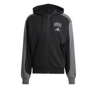 adidas Uomo Collegiate Fleece Full-Zip, Black/Grey Six, XL