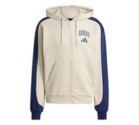 adidas Uomo Collegiate Fleece Full-Zip, Wonder Alumina/Dark Blue, L