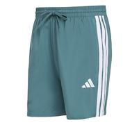 adidas Uomo Essential Three Stripes Chelsea Base Short, preloved Teal/White, M