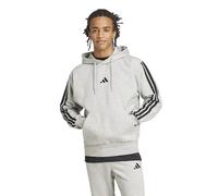 adidas Uomo Essential Three Stripes Fleece Hoodie, Medium Grey Heather/Black, XL