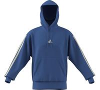 adidas Uomo Essential Three Stripes Fleece Hoodie, Ray Blue/Off White, XS