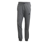 Adidas Uomo Essential Three Stripes Fleece Pant, Dark Grey Heather/Black, L