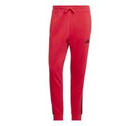 adidas Uomo Essential Three Stripes Fleece Pant, Pure Ruby/Black, XS