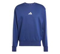 adidas Uomo Essential Three Stripes Fleece Sweatshirt, Dark Blue/White, M